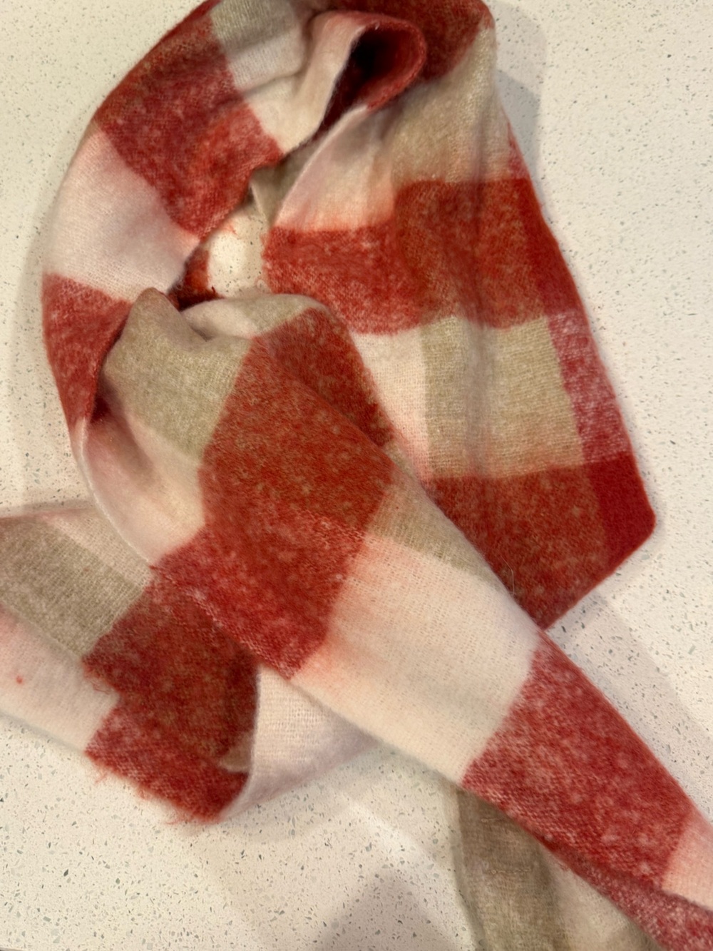 Universal Thread Red and Cream Plaid Scarf